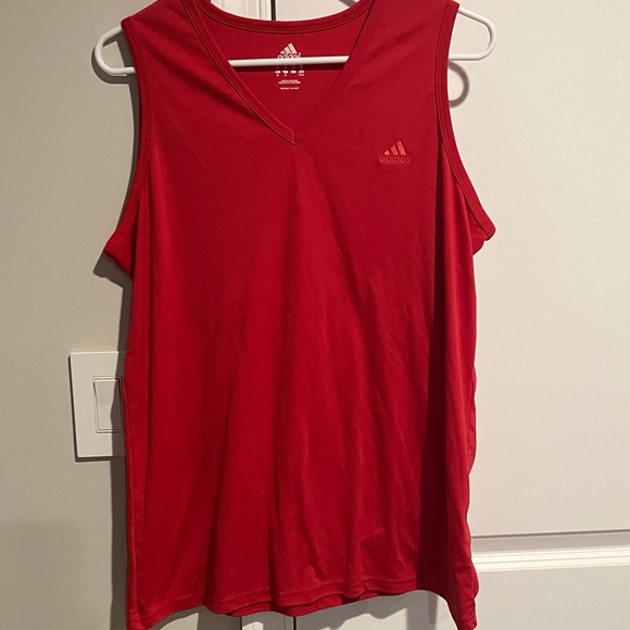 Adidas Women's Vivid Red Muscle Tee - Picture 1 of 7